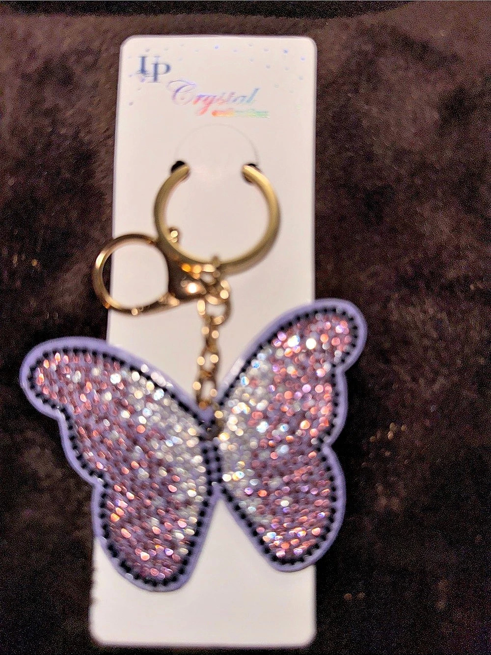 IP Crystal Collection Rhinestone Butterfly Keychain Butterfly Keychain in Purple